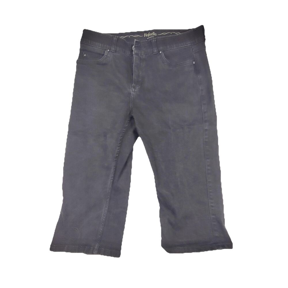 Rafaella Straight Jeans Womens 10 Gray Dark Wash Mid Rise Stretch Denim 32x29